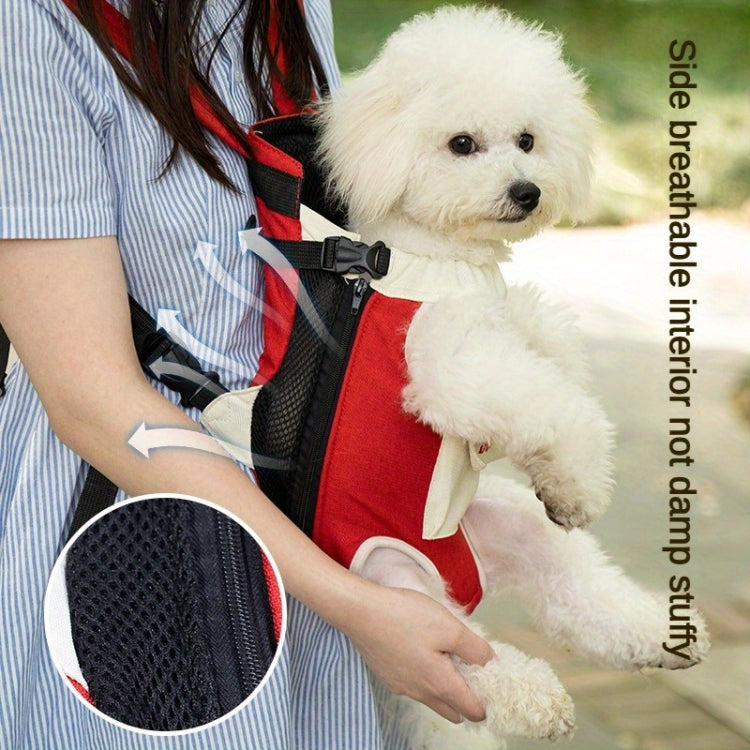 DONO Pet Four-legged Bag Outdoor Carrying Bag Breathable Backpack, Size: XL(Red White) - Pet Storages & Bags by DONO | Online Shopping South Africa | PMC TechLife | Buy Now Pay Later Mobicred