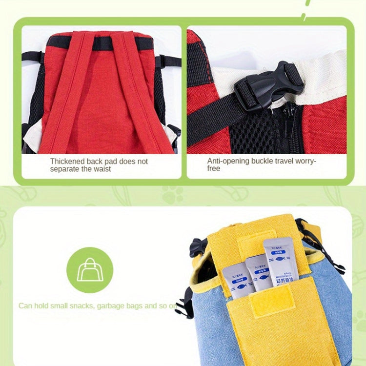 DONO Pet Four-legged Bag Outdoor Carrying Bag Breathable Backpack, Size: XXL(Yellow White) - free shipping - PMC TechLife - Order now!