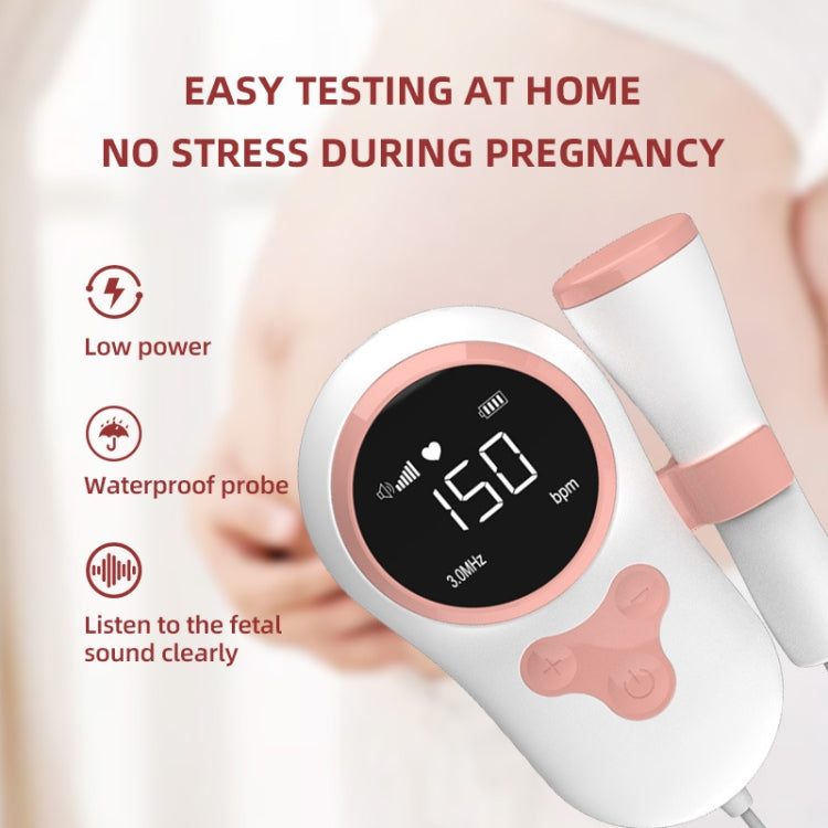 T505 IP5 Dustproof And Waterproof Pregnant Women Home Doppler Fetal Heart Rate Monitor(Pink) - free shipping - PMC TechLife - Order now!