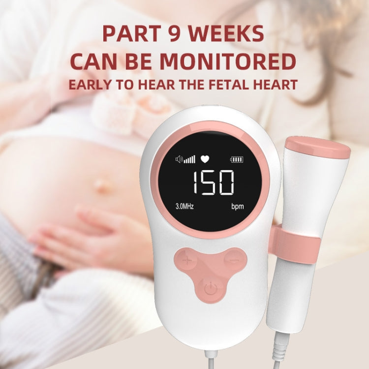 T505 IP5 Dustproof And Waterproof Pregnant Women Home Doppler Fetal Heart Rate Monitor(Pink) - free shipping - PMC TechLife - Order now!