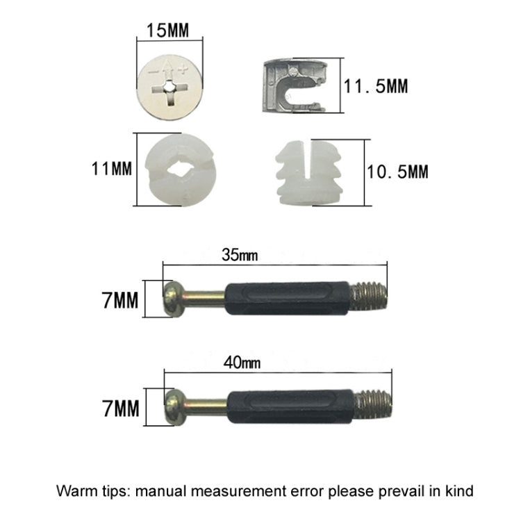 10pcs 35mm 3 In 1 Screw Connector Furniture Link Fixer Closet Eccentric Wheel Nut Connection Fastener - Furniture Accessories by PMC TechLife | Online Shopping South Africa | PMC TechLife | Buy Now Pay Later Mobicred