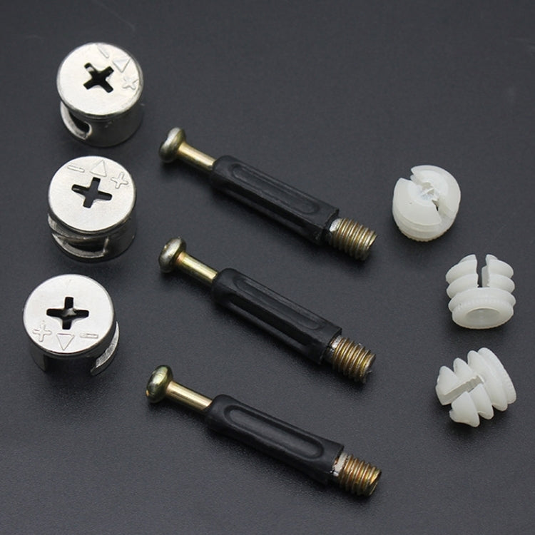 10pcs 40mm 3 In 1 Screw Connector Furniture Link Fixer Closet Eccentric Wheel Nut Connection Fastener - Furniture Accessories by PMC TechLife | Online Shopping South Africa | PMC TechLife | Buy Now Pay Later Mobicred