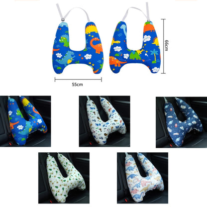 55x66cm Children Car Seat Belt Prevent Neck Strangulation Sleeping Pillow(Blue Dinosaur) - Seat Accessories by PMC Jewellery | Online Shopping South Africa | PMC Jewellery | Buy Now Pay Later Mobicred