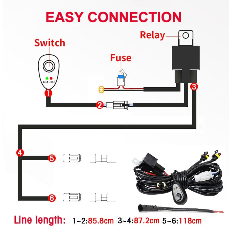 12W 9-30V Car Mixed Light Work Light With Wire Set(Square) - Work Lights by PMC Jewellery | Online Shopping South Africa | PMC Jewellery | Buy Now Pay Later Mobicred