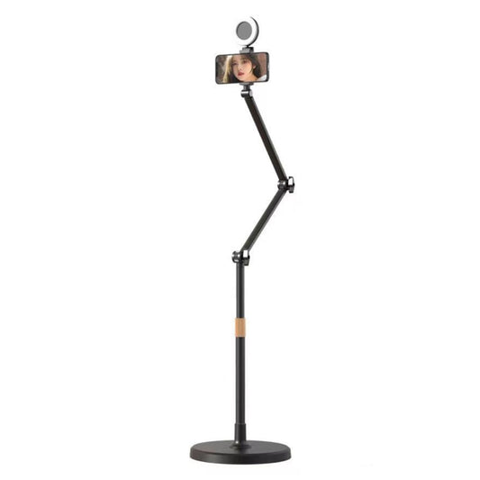 1.7m Mobile Phone Floor Stand Overhead Shooting Holder Retractable Lazy Support, Spec: With Fill Light - Stand by PMC Jewellery | Online Shopping South Africa | PMC Jewellery | Buy Now Pay Later Mobicred