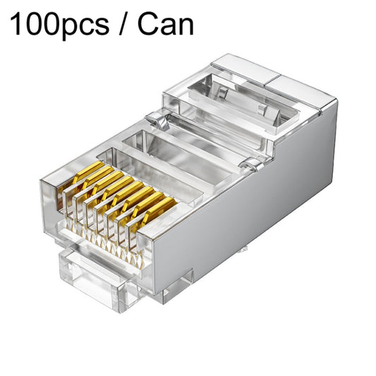 1U 100pcs / Can JINGHUA S688 Gigabit Transport Cabling Extruded Super Cat6 Dual Shield RJ45 8P8C Connector - Lan Cable and Tools by JINGHUA | Online Shopping South Africa | PMC Jewellery | Buy Now Pay Later Mobicred