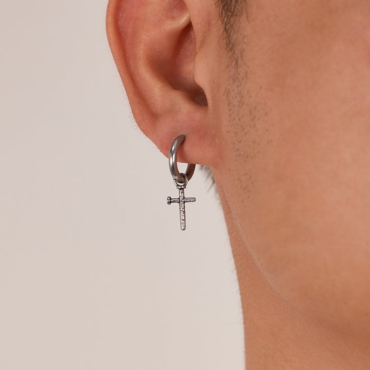 OPK GE935 1pair Personalized Stainless Steel Spike Cross Earrings - Stud Earrings & Earrings by OPK | Online Shopping South Africa | PMC Jewellery | Buy Now Pay Later Mobicred