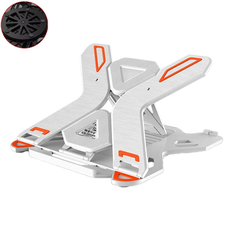 ICE COOREL E5 Laptop Folding And Lifting Cooling Bracket With Mobile Phone Holder White with Rotating - Laptop Stand by ICE COOREL | Online Shopping South Africa | PMC Jewellery | Buy Now Pay Later Mobicred