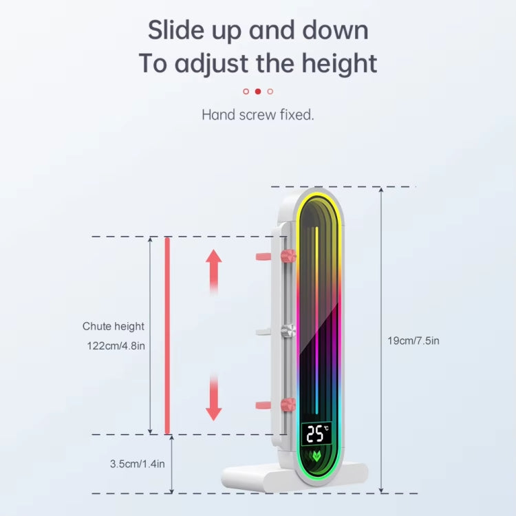 COOLMOON GH3 Computer ARGB Vertical Adjustable Lens Graphics Card Holder, Style: No Temperature Display White - Caddies & Enclosures by COOLMOON | Online Shopping South Africa | PMC Jewellery | Buy Now Pay Later Mobicred