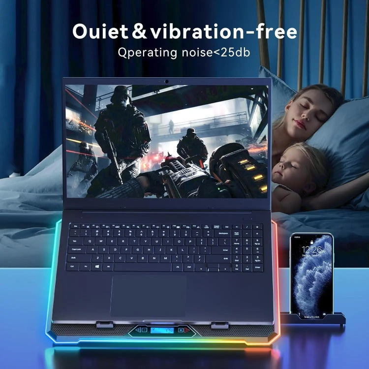 ICE COOREL K15C Smart Adjustable Laptop Radiator Base With RGB Lighting Effect, Color: 13 Fans - free shipping - PMC Jewellery - Order now!
