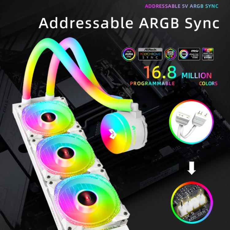 COOLMOON AS360 Magic Diamond Edition Computer Cooler ARGB Water Cooling Light Integrated CPU Radiator(White) - Fan Cooling by COOLMOON | Online Shopping South Africa | PMC Jewellery | Buy Now Pay Later Mobicred