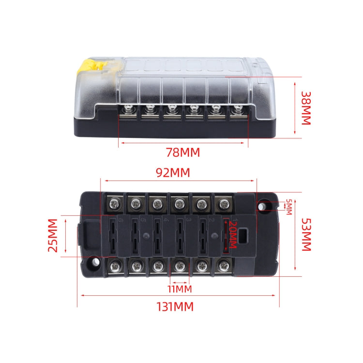 6-Way Plug-In Insulated Cover Fuse Box For Cars Yachts, Set: Enhanced Version B - Fuse by PMC Jewellery | Online Shopping South Africa | PMC Jewellery | Buy Now Pay Later Mobicred