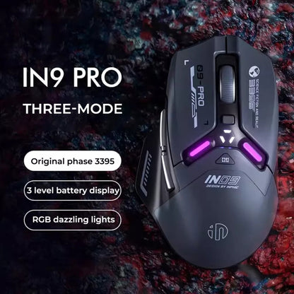 Inphic  IN9PRO-H  3 Modes Wired and Wireless Mouse PAW3395 Sensor(Black Gray) - Wireless Mice by Inphic | Online Shopping South Africa | PMC Jewellery | Buy Now Pay Later Mobicred