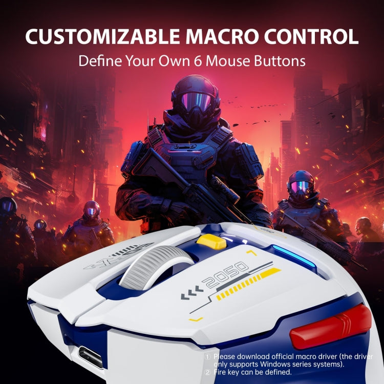 Inphic IN9 Tri-mode Wireless Bluetooth Gaming Office Computer Mouse(White Silent Edition) - Wireless Mice by Inphic | Online Shopping South Africa | PMC Jewellery | Buy Now Pay Later Mobicred