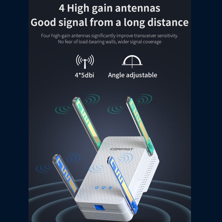 COMFAST CF-XR185 3000Mbps WiFi6 Dual Band Signal Amplifier Gigabit WAN/LAN Port UK Plug - Broadband Amplifiers by COMFAST | Online Shopping South Africa | PMC Jewellery | Buy Now Pay Later Mobicred