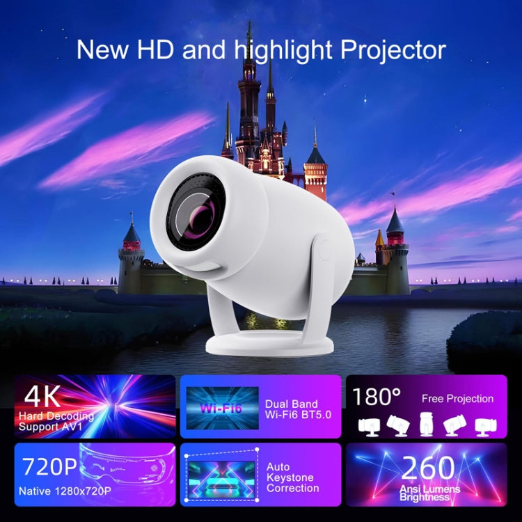 HY400 Android 12.0 System Intelligent Projector Portable Family Projector US Plug - Mini Projector by PMC Jewellery | Online Shopping South Africa | PMC Jewellery | Buy Now Pay Later Mobicred