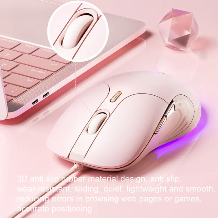 Inphic B8 Mute Light Emitting Wired Mice Home Office Gaming Computer Mouse(Milk Tea Color) - free shipping - PMC Jewellery - Order now!