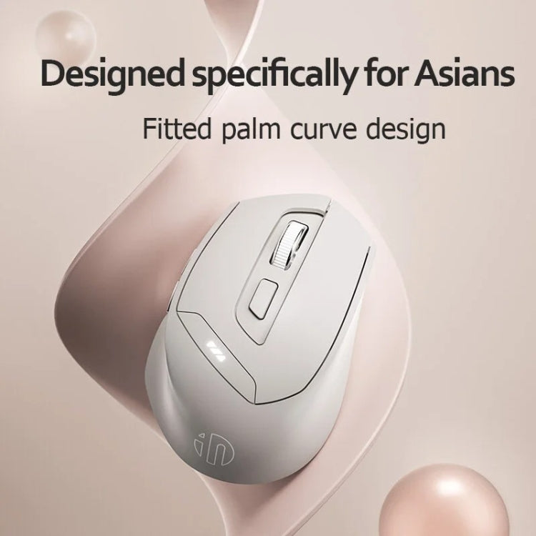 Inphic DR6 2.4G Wireless + Bluetooth 5.0/4.0 Tri-mode Charging Mute Office Gaming Computer Mouse(White Apricot) - free shipping - PMC Jewellery - Order now!