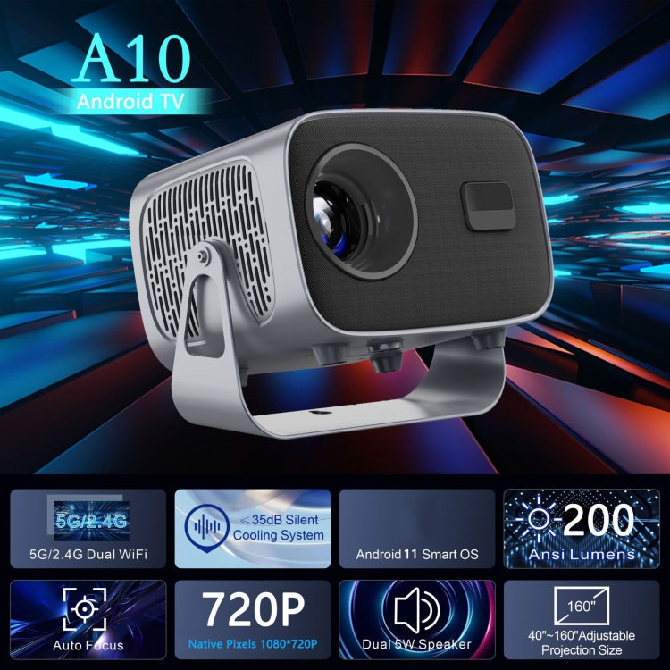 4K Smart Android Portable Projector UK Plug - Mini Projector by PMC Jewellery | Online Shopping South Africa | PMC Jewellery | Buy Now Pay Later Mobicred