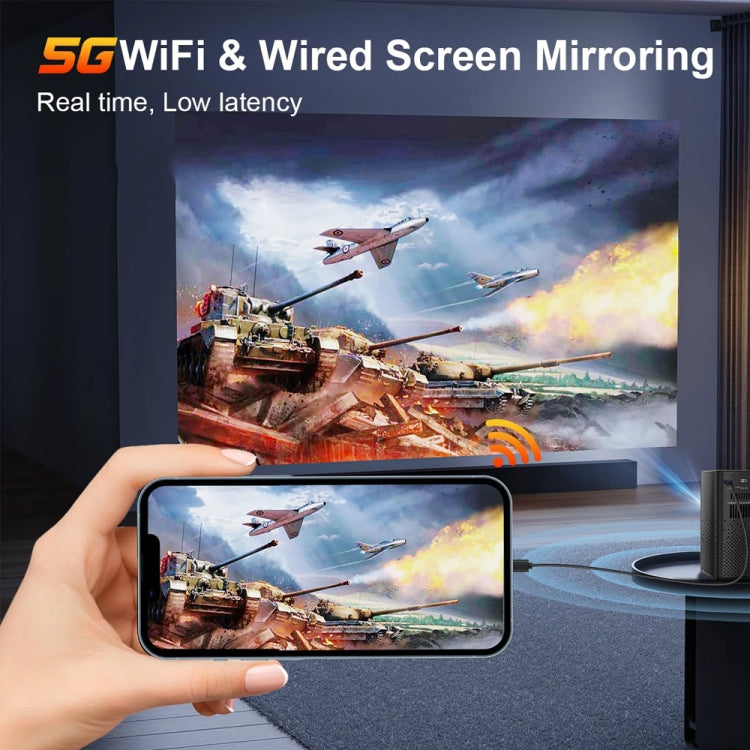 TOUMEI C900 Outdoor Portable Built-In Battery 4K HD Home Music Projector EU Plug(Black) - Mini Projector by TOUMEI | Online Shopping South Africa | PMc TechLife | Buy Now Pay Later Mobicred