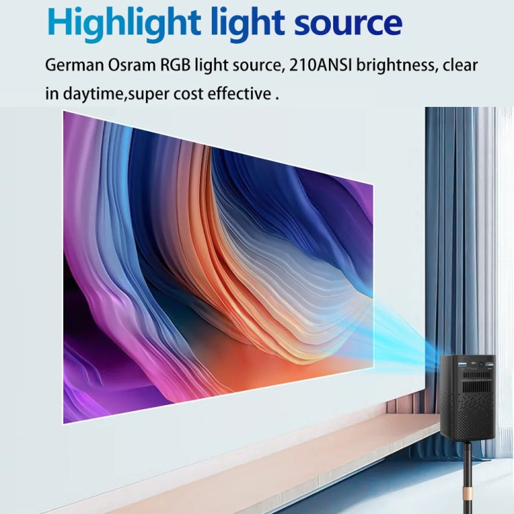 TOUMEI C900 Outdoor Portable Built-In Battery 4K HD Home Music Projector EU Plug(Black) - Mini Projector by TOUMEI | Online Shopping South Africa | PMc TechLife | Buy Now Pay Later Mobicred