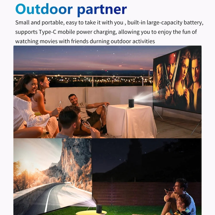 TOUMEI C900 Outdoor Portable Built-In Battery 4K HD Home Music Projector UK Plug(Black) - Mini Projector by TOUMEI | Online Shopping South Africa | PMc TechLife | Buy Now Pay Later Mobicred