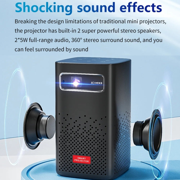 TOUMEI C900 Outdoor Portable Built-In Battery 4K HD Home Music Projector US Plug(Black) - Mini Projector by TOUMEI | Online Shopping South Africa | PMc TechLife | Buy Now Pay Later Mobicred