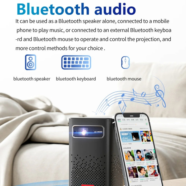 TOUMEI C900 Outdoor Portable Built-In Battery 4K HD Home Music Projector US Plug(Black) - Mini Projector by TOUMEI | Online Shopping South Africa | PMc TechLife | Buy Now Pay Later Mobicred