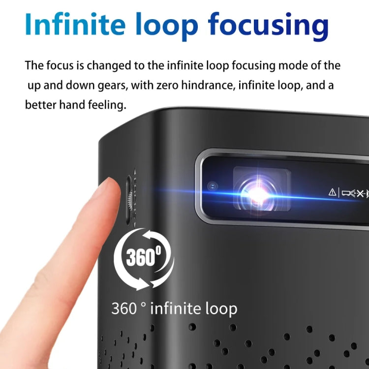 TOUMEI C900 Outdoor Portable Built-In Battery 4K HD Home Music Projector EU Plug(Black) - Mini Projector by TOUMEI | Online Shopping South Africa | PMc TechLife | Buy Now Pay Later Mobicred