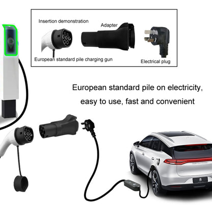 New Energy Vehicle EU Standard Power Supply TYPE2 Charging Pile Converter Plug(Black) - EV Charger Accessories by PMC Jewellery | Online Shopping South Africa | PMC Jewellery | Buy Now Pay Later Mobicred