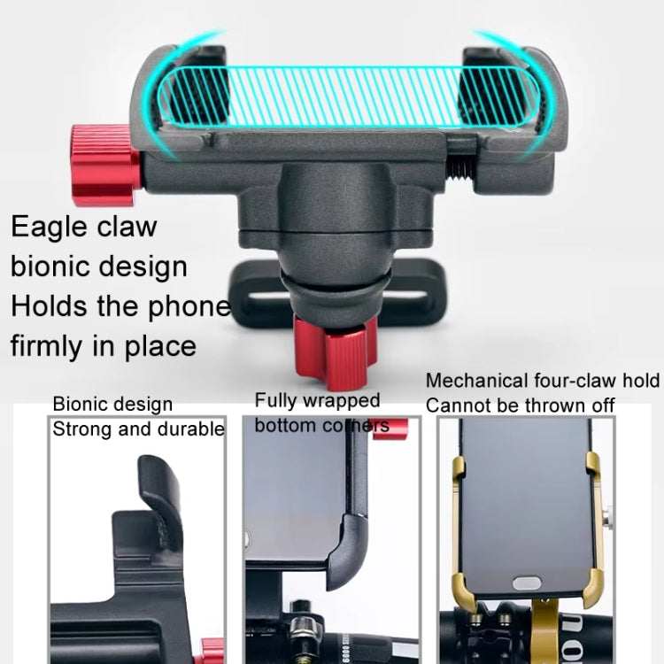 PROMEND Aluminum Alloy Cell Phone Holder Adjustable Angle Rotating Motorcycle Navigation Support, Style: SJJ-299E Rearview Mirror Silver - free shipping - PMC Jewellery - Order now!