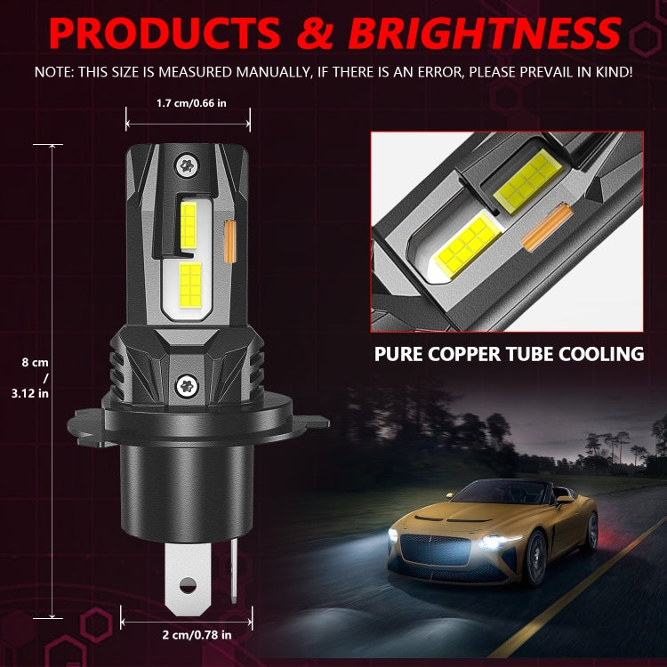 Car Universal Direct Plug LED Headlight Retrofit Bulb, Specifications: H4/9003 - LED Headlamps by PMC Jewellery | Online Shopping South Africa | PMC Jewellery | Buy Now Pay Later Mobicred