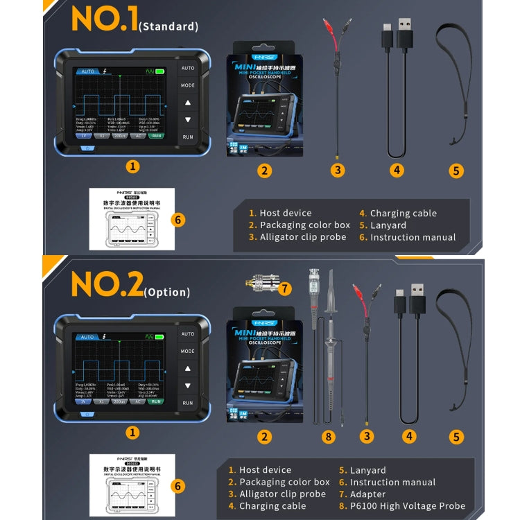 FNIRSI 2 In 1 Mini Portable Digital Oscilloscope Signal Generator, Set: Standard - free shipping - PMC Jewellery - Order now!