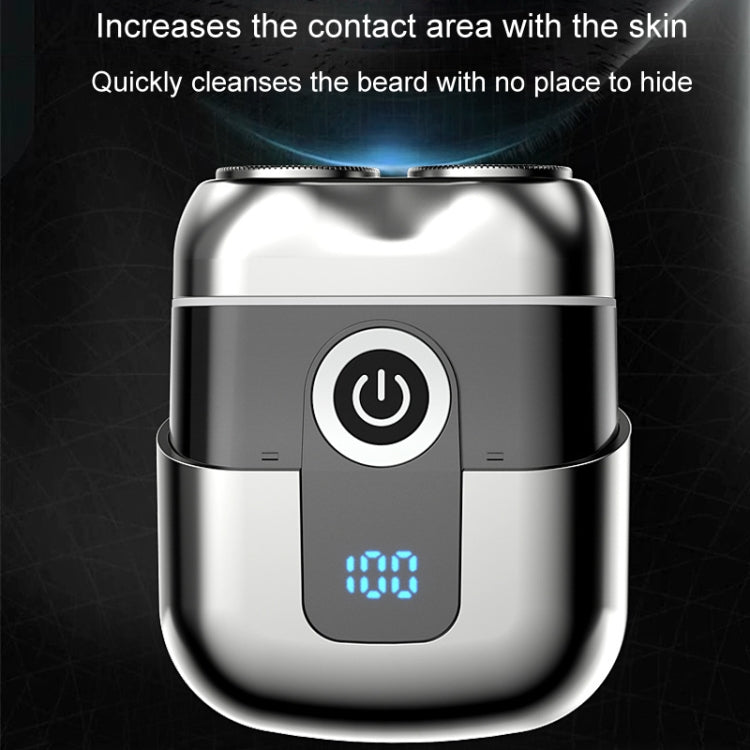 Double Ring Magnetic Electric Shaver Travel Portable Rechargeable Full Body Washable Men Razor(Silver) - Shavers & Accessories by PMC TechLife | Online Shopping South Africa | PMC TechLife | Buy Now Pay Later Mobicred