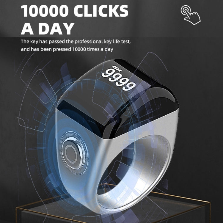 Equantu Smart Bluetooth Finger Counter Muslim Prayer Time Reminder Ring, Style: Silver 22mm - free shipping - PMC TechLife - Order now!