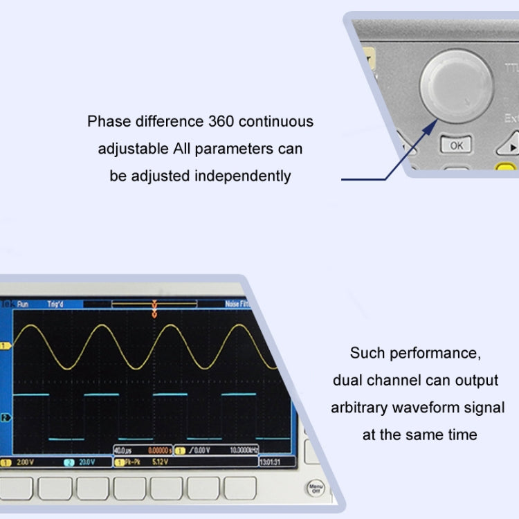 JUNTEK Programmable Dual-Channel DDS Function Arbitrary Waveform Signal Generator, Frequency: 40MHz(UK Plug) - Other Tester Tool by PMC TechLife | Online Shopping South Africa | PMC TechLife | Buy Now Pay Later Mobicred
