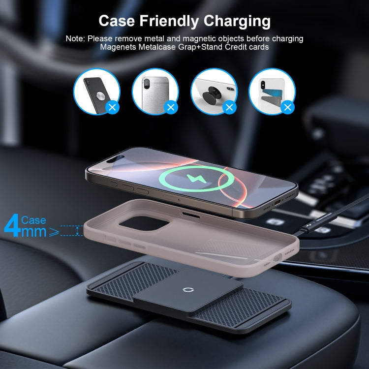 Avoid Camera Universal Car Wireless Charger Anti-slip Mat(USB Interface 0.3m) - Wireless Charging Pads by PMC Jewellery | Online Shopping South Africa | PMC Jewellery | Buy Now Pay Later Mobicred