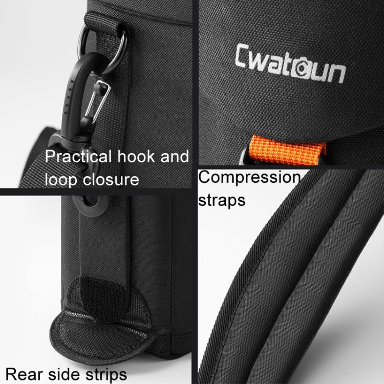 Cwatcun D157 DSLR Camera Lens Barrel Shockproof Thickened Digital Lens Bag Flip Lens Pouch, Color: Large Black - free shipping - PMC TechLife - Order now!
