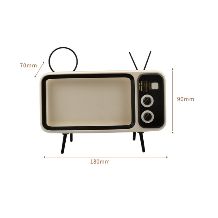 Retro Small TV Desktop Cell Phone Holder With Bluetooth Speaker Player(Brown) - free shipping - PMc TechLife - Order now!