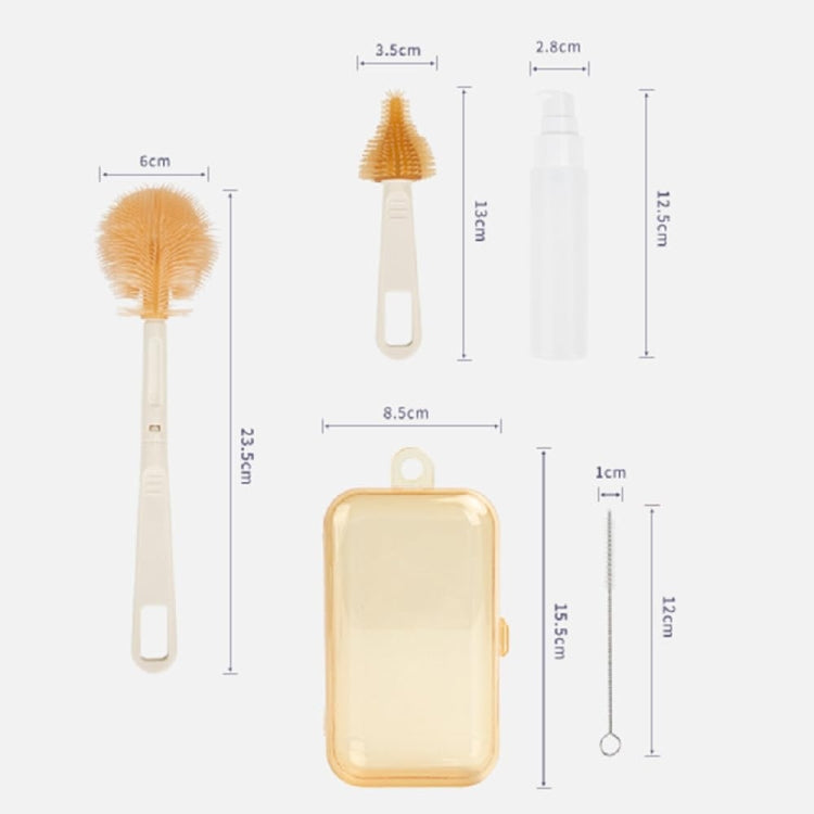 Silicone Portable Baby Bottle Brush Set Travel Cleaning Brush(White) - Cleaning Tools by PMc TechLife | Online Shopping South Africa | PMc TechLife | Buy Now Pay Later Mobicred