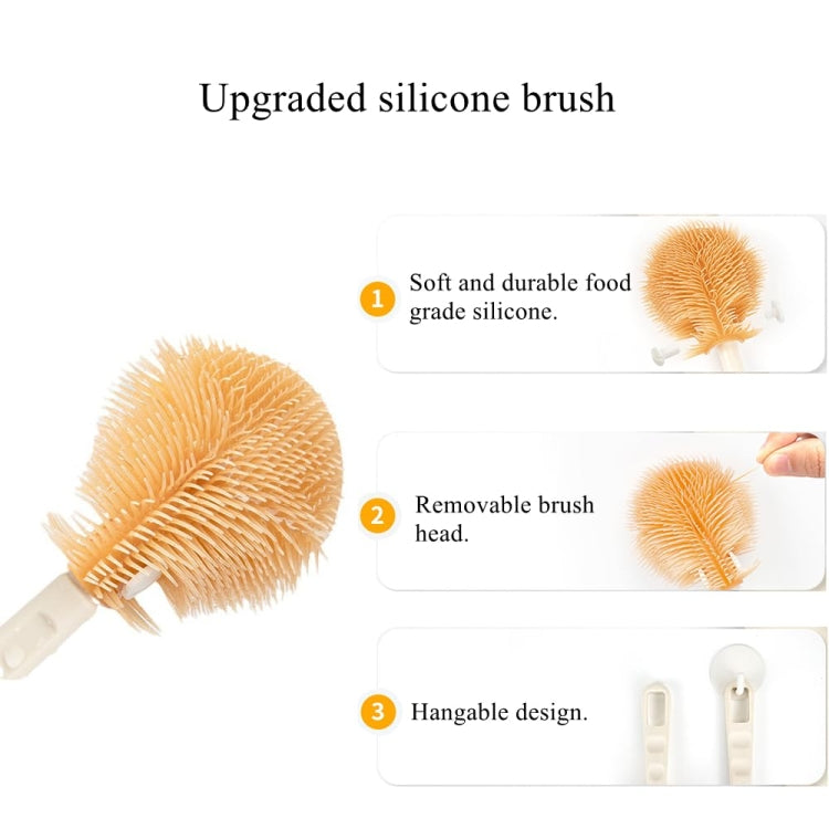 Silicone Portable Baby Bottle Brush Set Travel Cleaning Brush(White) - Cleaning Tools by PMc TechLife | Online Shopping South Africa | PMc TechLife | Buy Now Pay Later Mobicred