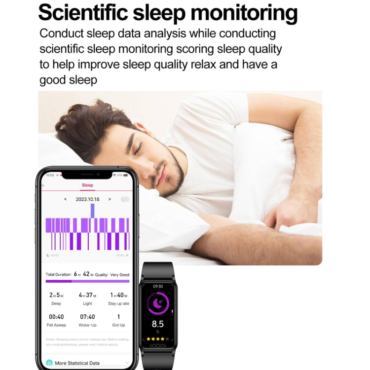 Uric Acid Blood Lipid Noninvasive Blood Sugar Heart Rate Oxygen Temperature Monitoring Smart Healthy Sports Bracelet(Black) - Smart Wristbands by PMC TechLife | Online Shopping South Africa | PMC TechLife | Buy Now Pay Later Mobicred