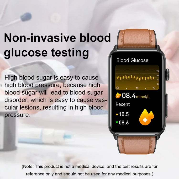 Smart Watch Ring ECG Temperature Heart Rate Blood Pressure Health Bluetooth Talking Watch, Color: Brown Leather - free shipping - PMC TechLife - Order now!