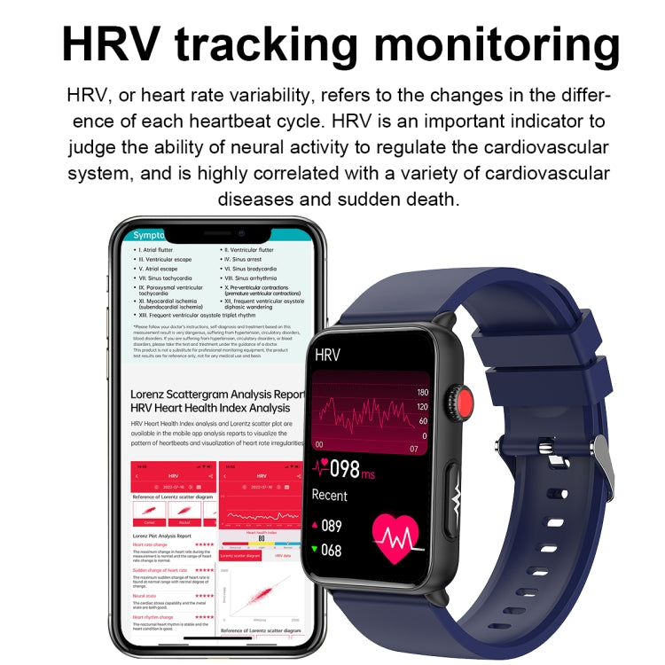Smart Watch Ring ECG Temperature Heart Rate Blood Pressure Health Bluetooth Talking Watch, Color: Black Silicone - Smart Wristbands by PMC TechLife | Online Shopping South Africa | PMC TechLife | Buy Now Pay Later Mobicred