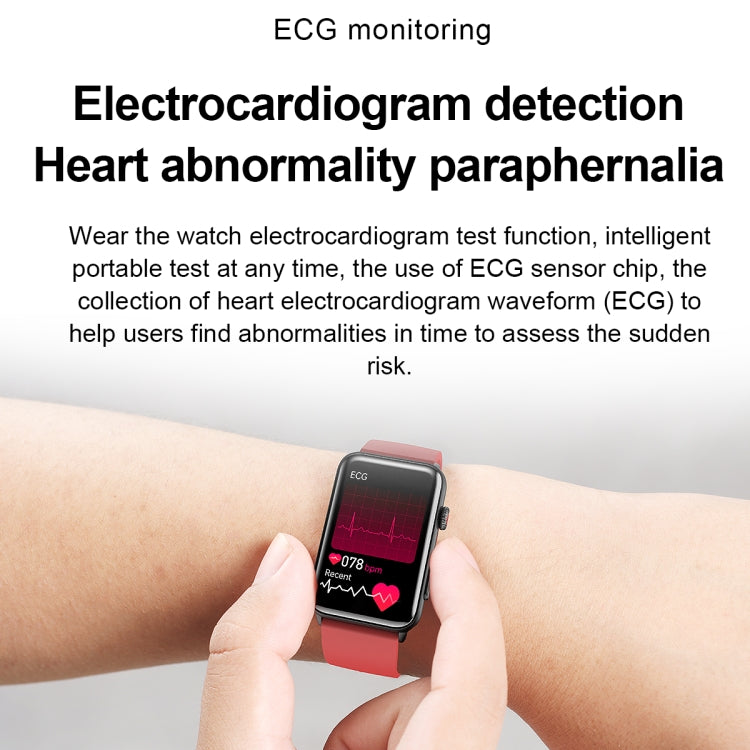 Smart Watch Ring ECG Temperature Heart Rate Blood Pressure Health Bluetooth Talking Watch, Color: Blue Silicone - Smart Wristbands by PMC TechLife | Online Shopping South Africa | PMC TechLife | Buy Now Pay Later Mobicred