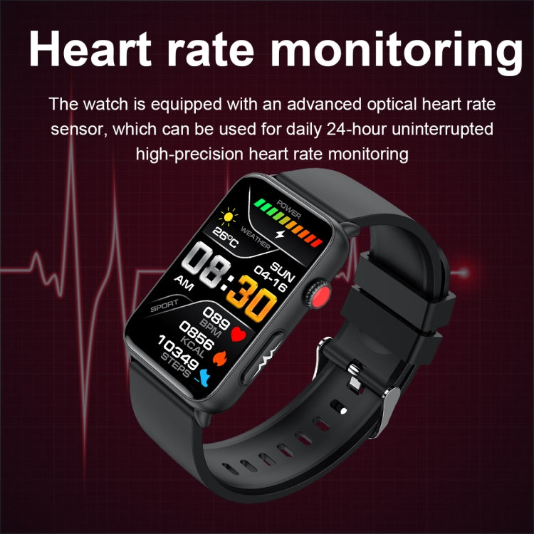 Smart Watch Ring ECG Temperature Heart Rate Blood Pressure Health Bluetooth Talking Watch, Color: Black Silicone - Smart Wristbands by PMC TechLife | Online Shopping South Africa | PMC TechLife | Buy Now Pay Later Mobicred