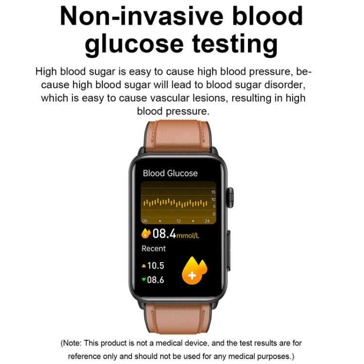 Smart Watch Ring ECG Temperature Heart Rate Blood Pressure Health Bluetooth Talking Watch, Color: Black Leather - Smart Wristbands by PMC TechLife | Online Shopping South Africa | PMC TechLife | Buy Now Pay Later Mobicred