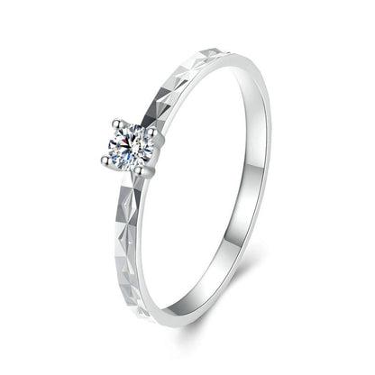 MSR059 S925 Sterling Silver Platinum Moissanite Ring(8) - Rings by PMC Jewellery | Online Shopping South Africa | PMC Jewellery | Buy Now Pay Later Mobicred