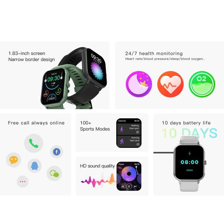 1.83 inch Touch Screen AI Voice Heart Rate / Blood Oxygen / Blood Pressure / Sleep Monitoring Bluetooth Smartwatch(Pink) - Smart Watches by PMC TechLife | Online Shopping South Africa | PMC TechLife | Buy Now Pay Later Mobicred