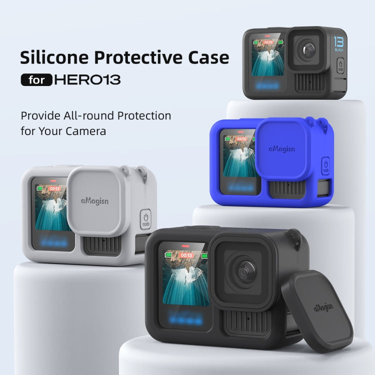 For GoPro HERO13 Black AMagisn Silicone Case Protective Cover(Light Gray) - Silicone Cases by aMagisn | Online Shopping South Africa | PMc TechLife | Buy Now Pay Later Mobicred